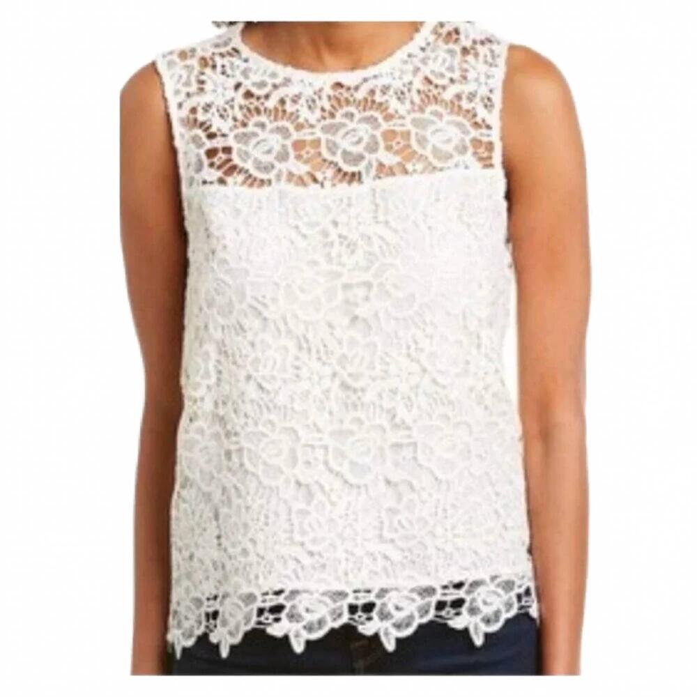 NEW NANETTE LEPORE spring bloom top in white